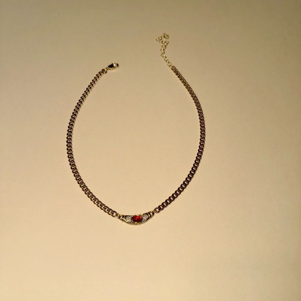 Vintage red diamond necklace N995 - Picture 5 of 8